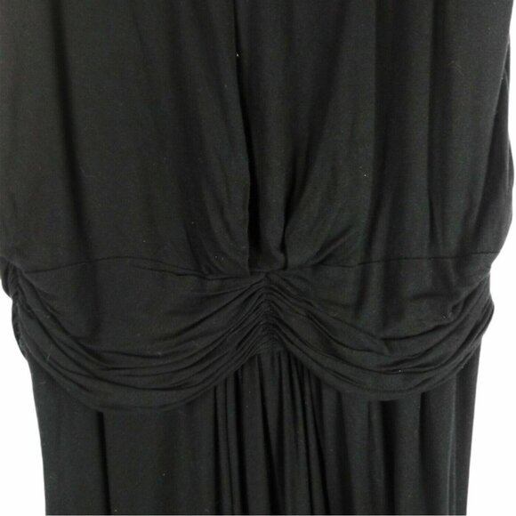 Witchery Dress Womens 10 Black Sleeveless Midi Tencel Drop Waist From Australia - Picture 11 of 11